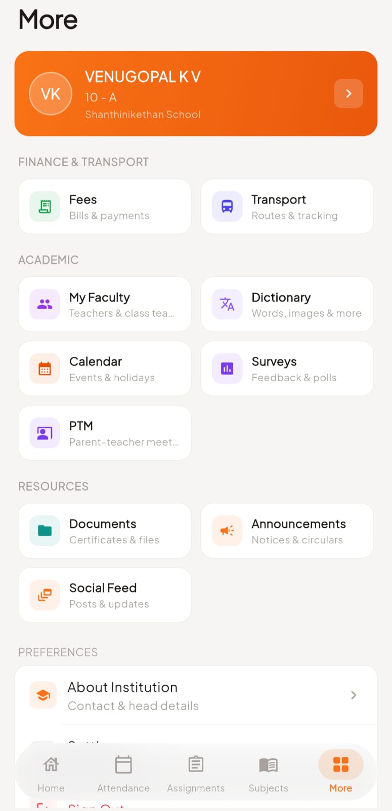 EduEval Ai Student more screen
